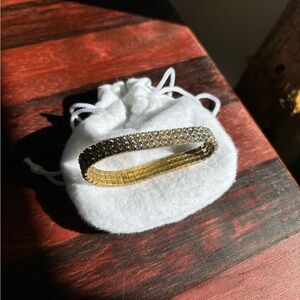 Gold Pave Stretch Bracelet